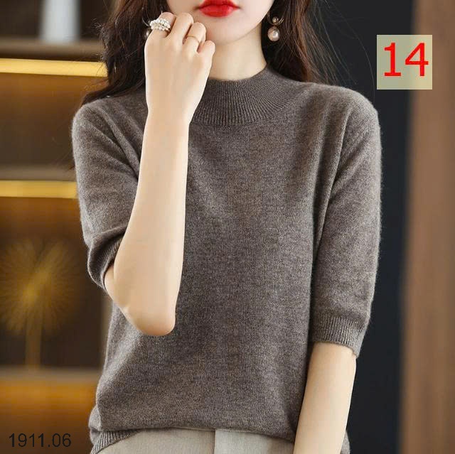 25HA1911.06 - ÁO LEN CỔ LỌ NỮ TAY LỬNG