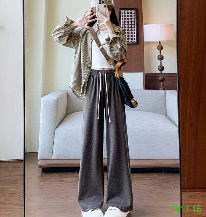 25HA1811.16 - QUẦN NỈ SUÔNG ỐNG RỘNG NỮ