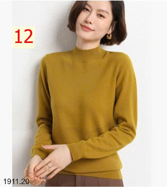 25HA1911.20 - ÁO LEN NỮ CỔ 3 PHÂN GIỮ NHIỆT