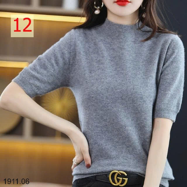 25HA1911.06 - ÁO LEN CỔ LỌ NỮ TAY LỬNG