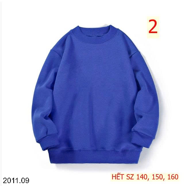 25HA2011.09 - ÁO NỈ LÓT LÔNG TRƠN MÀU BASIC CHO BÉ HÃNG AKL