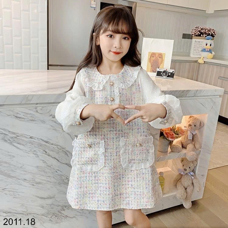 25HA2011.18 - VÁY DẠ TAY BỒNG BÉ GÁI