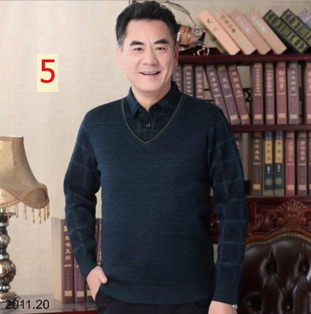 25HA2011.20 - ÁO LEN CỔ SƠ MI LÓT LÔNG TRUNG NIÊN TẶNG BỐ