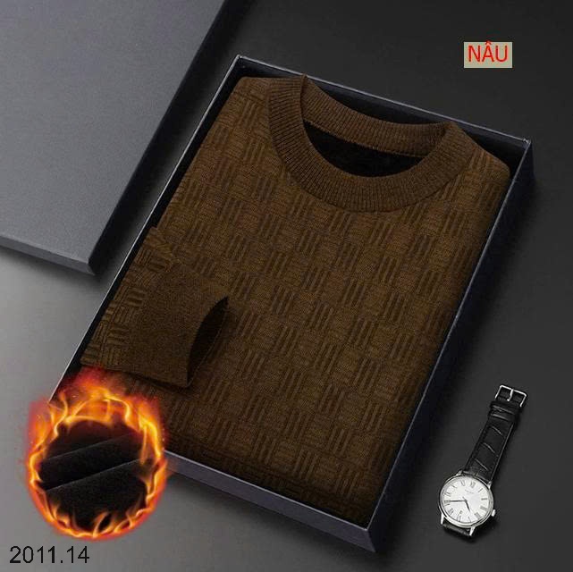 25HA2011.14 - ÁO LEN NAM CỔ TRÒN LÓT LÔNG DÀY ẤM