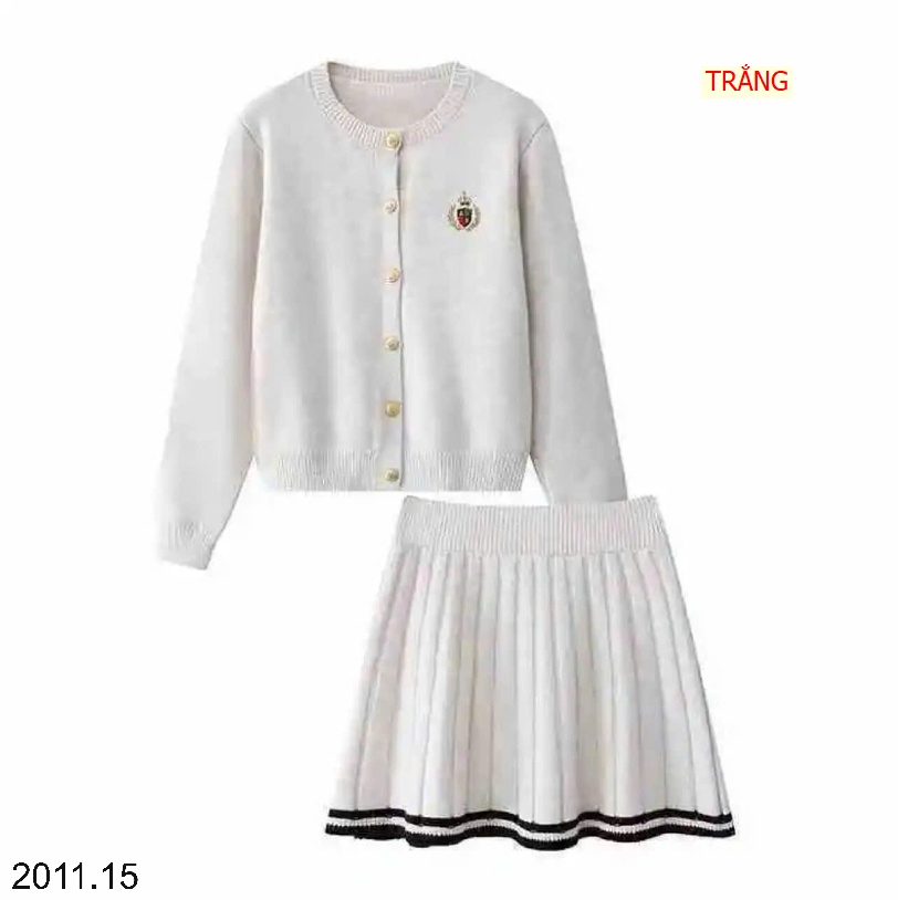 25HA2011.15 - SET VÁY LEN CHÂN VÁY XẾP LY CHO NỮ SIÊU XINH