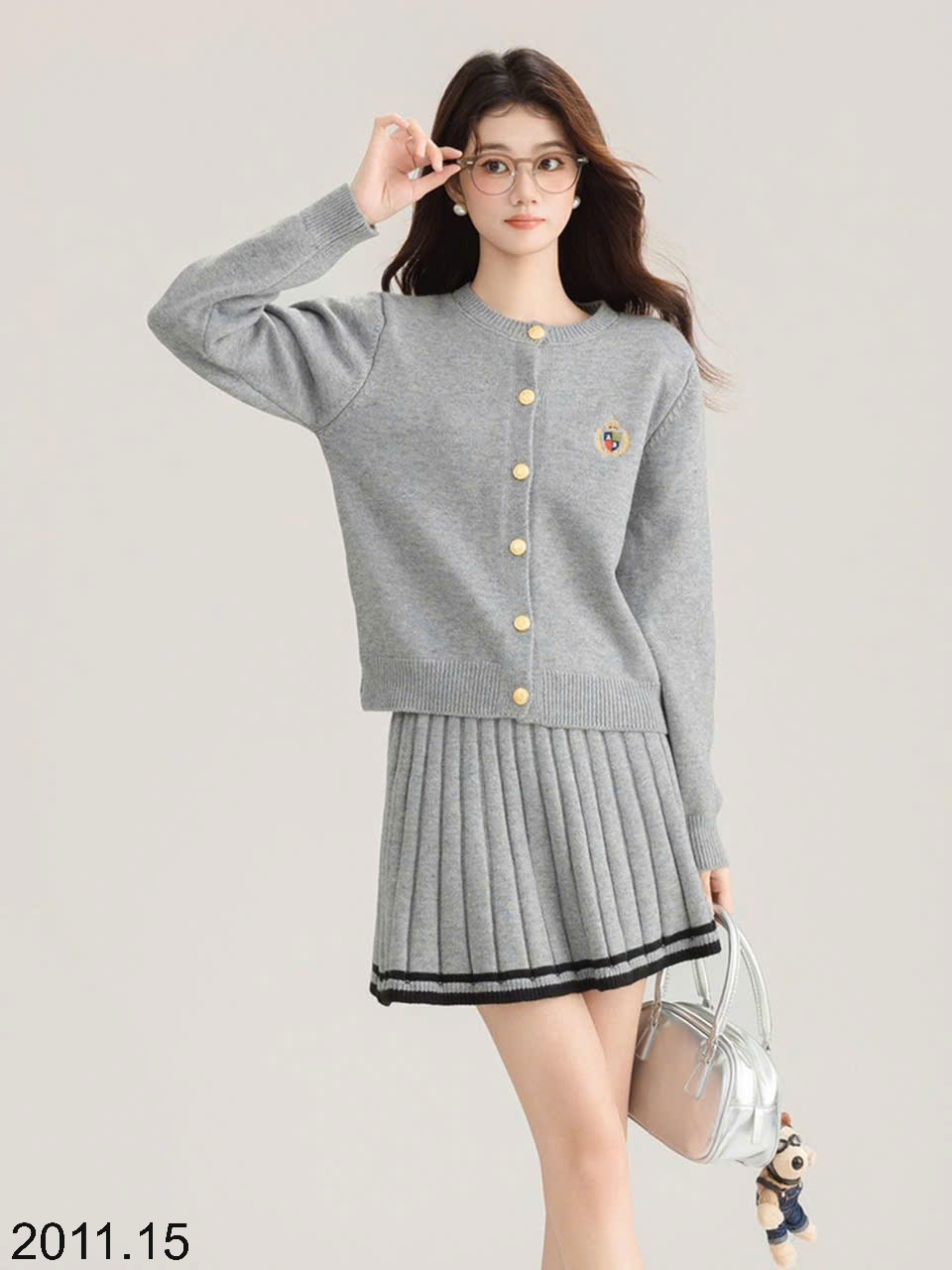 25HA2011.15 - SET VÁY LEN CHÂN VÁY XẾP LY CHO NỮ SIÊU XINH