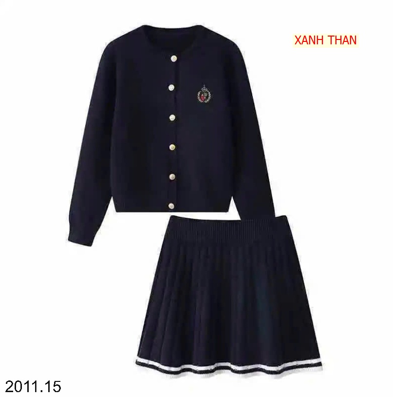 25HA2011.15 - SET VÁY LEN CHÂN VÁY XẾP LY CHO NỮ SIÊU XINH