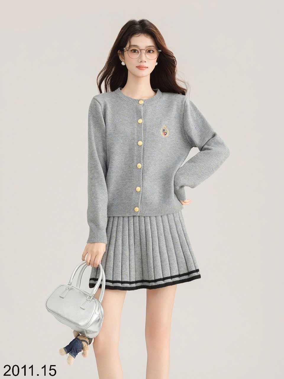 25HA2011.15 - SET VÁY LEN CHÂN VÁY XẾP LY CHO NỮ SIÊU XINH