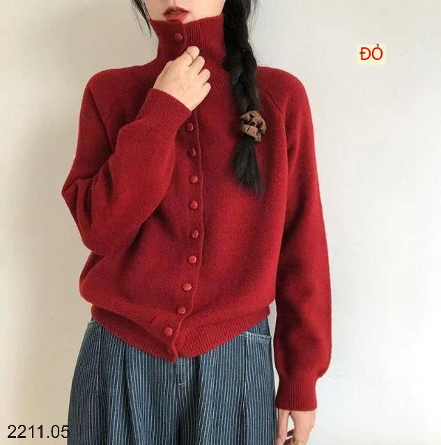 25HA2211.05 - CARDIGAN LEN CỔ CAO