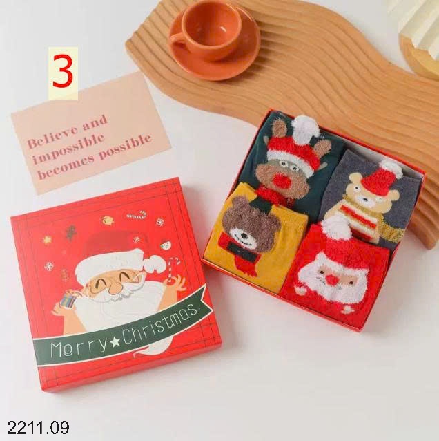 25HA2211.09 - SET 4 ĐÔI TẤT GIÁNG SINH FULLBOX