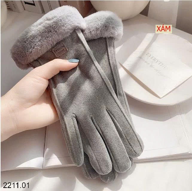 25HA2211.01 - SET 2 ĐÔI GĂNG TAY CỔ LÔNG CHO NỮ