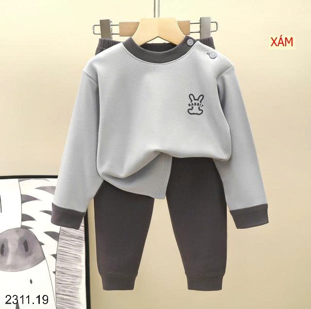25HA2311.19 - SET 2 BỘ NỈ NHUNG ĐỨC RABBIT CHO BÉ
