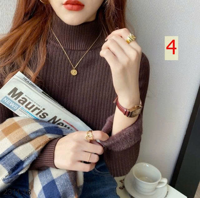 25HA2311.18 - ÁO LEN CAO CỔ LÓT LÔNG CHO NỮ
