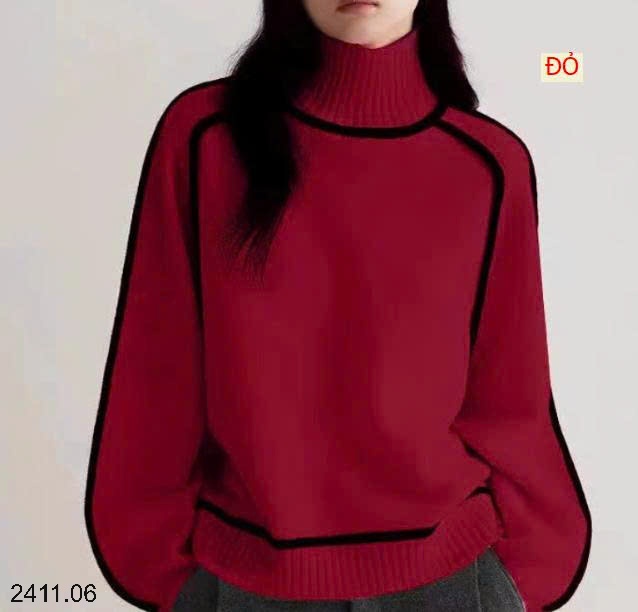 25HA2411.06 - ÁO LEN CỔ LỌ VIỀN TAY