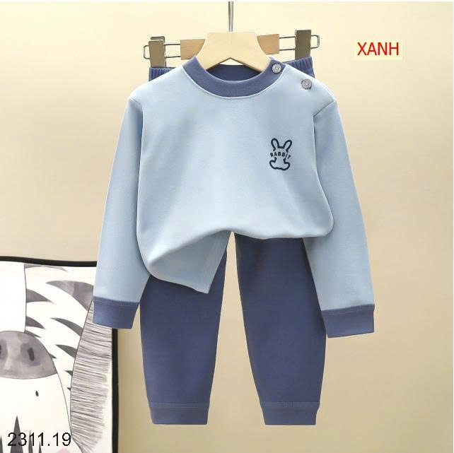 25HA2311.19 - SET 2 BỘ NỈ NHUNG ĐỨC RABBIT CHO BÉ