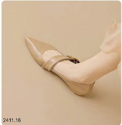 25HA2411.16 - GIÀY MARRY JANE MŨI NHỌN ĐẾ BỆT NỮ