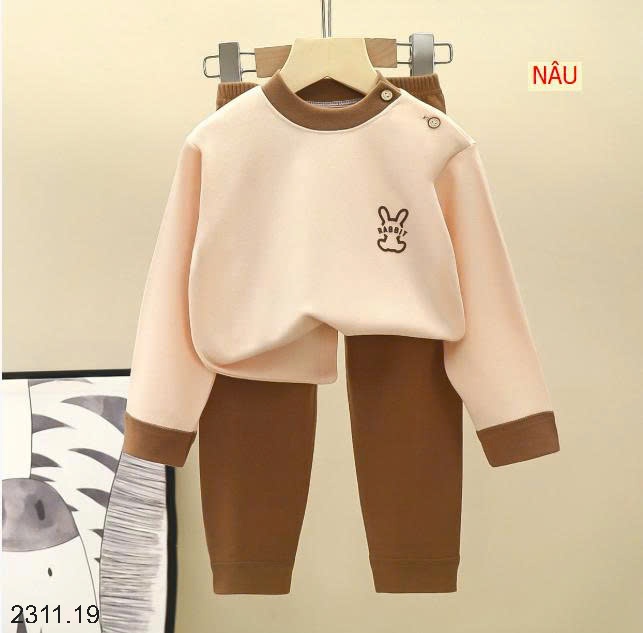 25HA2311.19 - SET 2 BỘ NỈ NHUNG ĐỨC RABBIT CHO BÉ