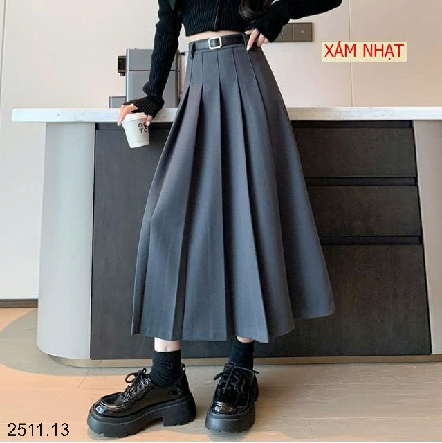 25HA2511.13 - CHÂN VÁY XẾP LY DÁNG DÀI