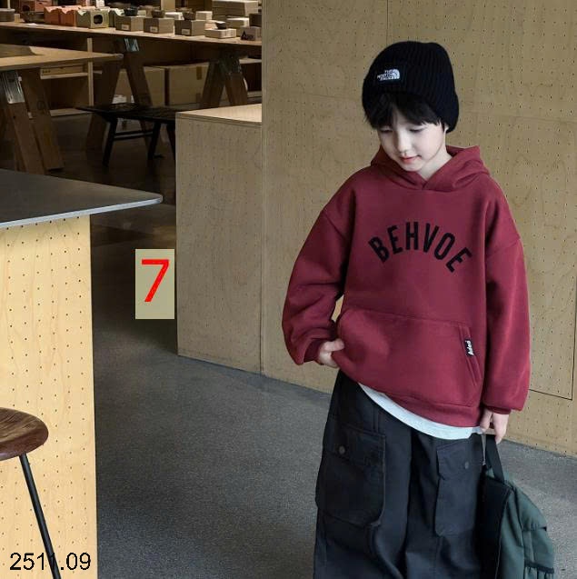 25HA2511.09 - ÁO NỈ MŨ TRÙM ĐẦU LÓT LÔNG HODDIE HÃNG AOAOKIDS CHO BÉ