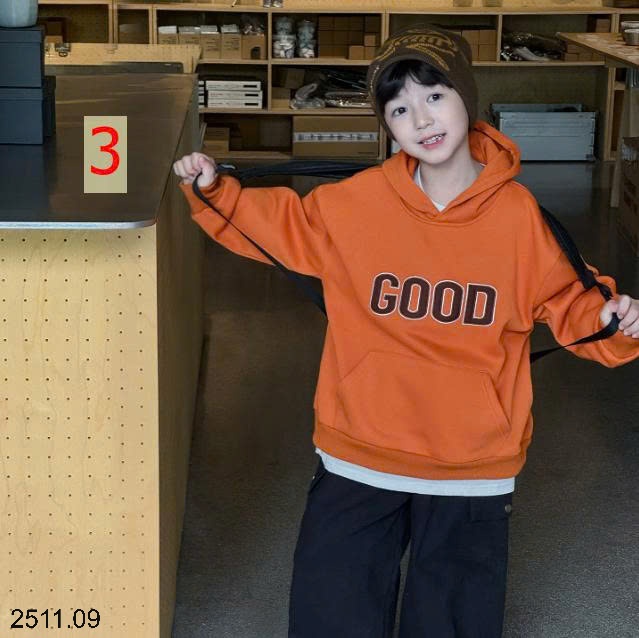 25HA2511.09 - ÁO NỈ MŨ TRÙM ĐẦU LÓT LÔNG HODDIE HÃNG AOAOKIDS CHO BÉ
