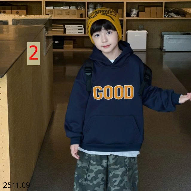 25HA2511.09 - ÁO NỈ MŨ TRÙM ĐẦU LÓT LÔNG HODDIE HÃNG AOAOKIDS CHO BÉ