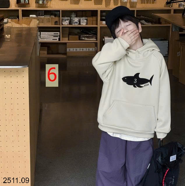 25HA2511.09 - ÁO NỈ MŨ TRÙM ĐẦU LÓT LÔNG HODDIE HÃNG AOAOKIDS CHO BÉ