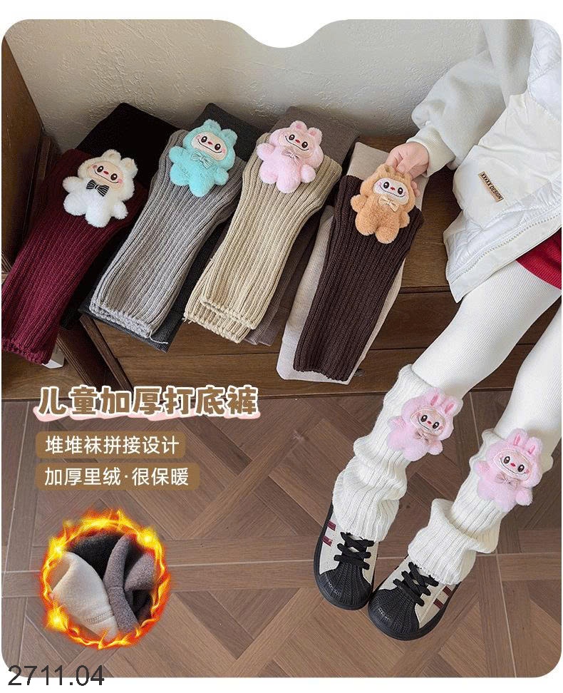 25HA2711.04 - QUẦN LEGGING LÓT LÔNG DÁNG TẤT HOẠT HÌNH