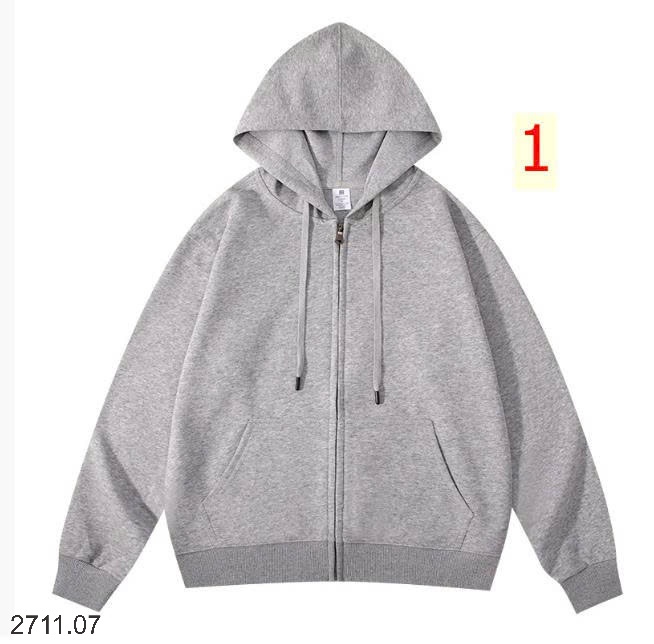 25HA2711.07 - ÁO KHOÁC NỈ HOODIE KÉO KHÓA NAM NỮ