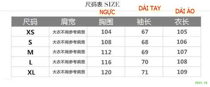 25HA2611.19 - ÁO KHOÁC DẠ DÁNG DÀI CHO NỮ