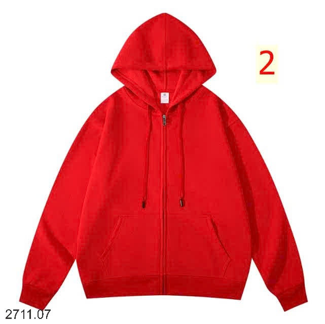 25HA2711.07 - ÁO KHOÁC NỈ HOODIE KÉO KHÓA NAM NỮ