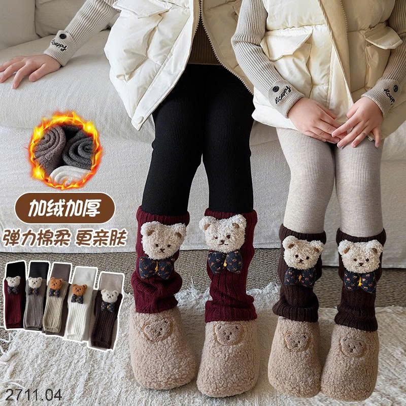 25HA2711.04 - QUẦN LEGGING LÓT LÔNG DÁNG TẤT HOẠT HÌNH