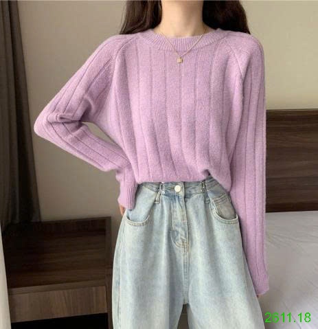 25HA2611.18 - ÁO LEN CỔ TRÒN CHO NỮ