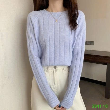 25HA2611.18 - ÁO LEN CỔ TRÒN CHO NỮ