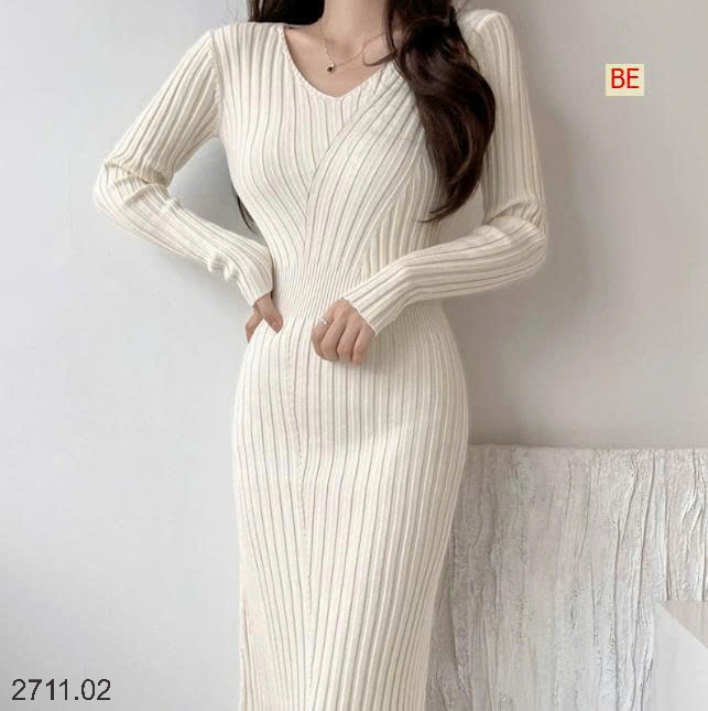 25HA2711.02 - VÁY BODY LEN NỮ SIẾT EO