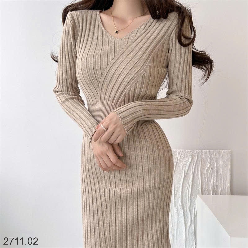 25HA2711.02 - VÁY BODY LEN NỮ SIẾT EO