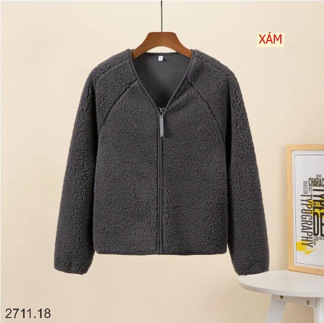 25HA2711.18 - ÁO KHOÁC LÔNG CỪU CARDIGAN CỔ V NỮ