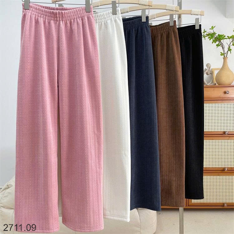 25HA2711.09 - QUẦN NHUNG ỐNG RỘNG VIỀN LÚA MẠCH
