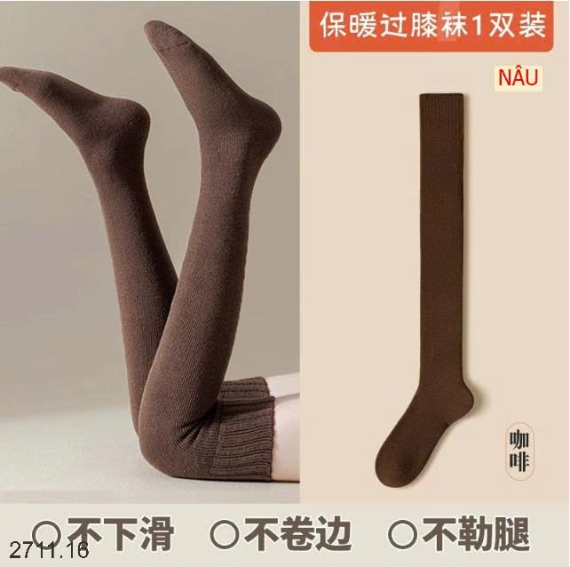 25HA2711.16 - SET 3 ĐÔI TẤT DÀI LÓT LÔNG ẤM CHO NỮ