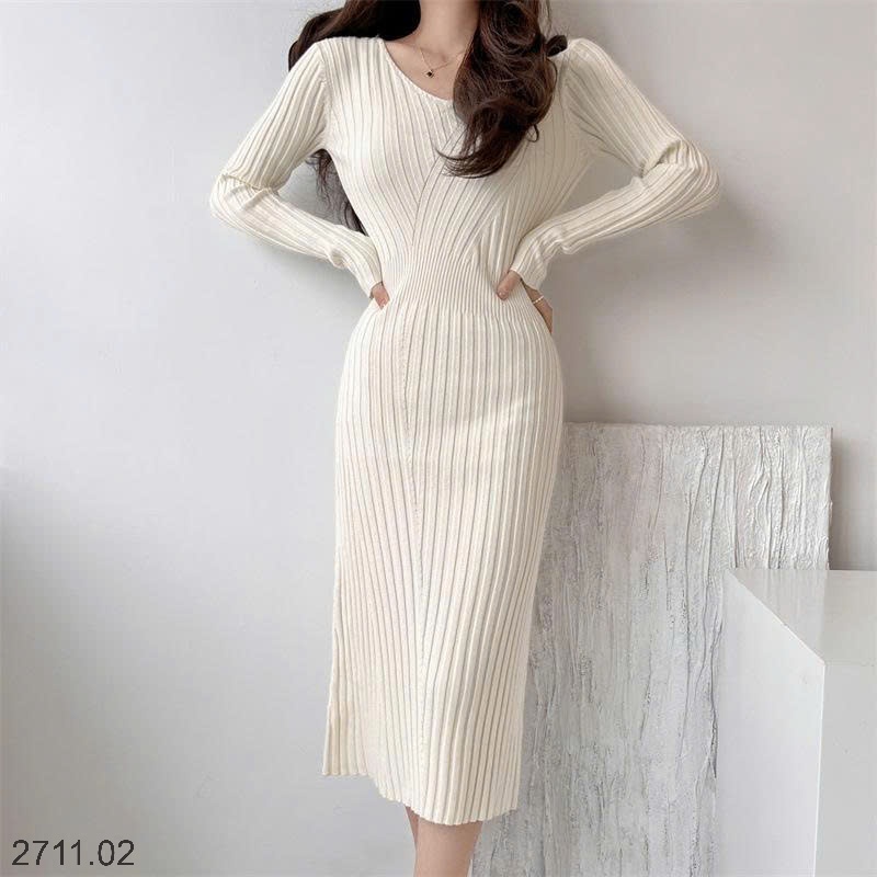 25HA2711.02 - VÁY BODY LEN NỮ SIẾT EO
