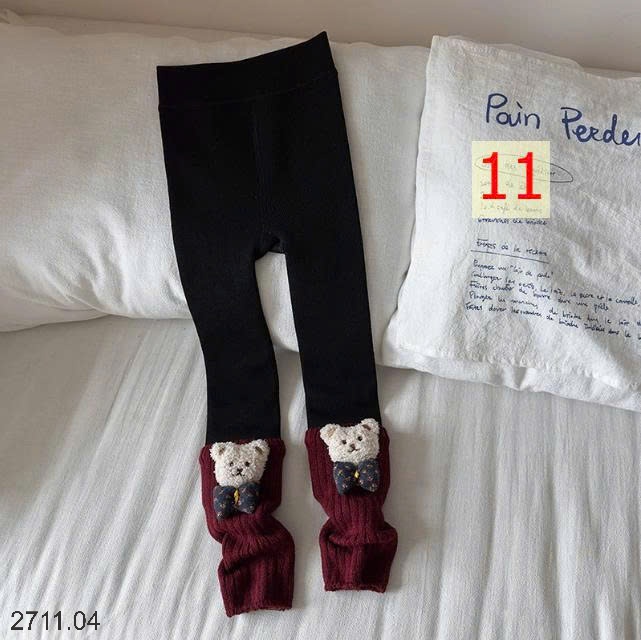 25HA2711.04 - QUẦN LEGGING LÓT LÔNG DÁNG TẤT HOẠT HÌNH
