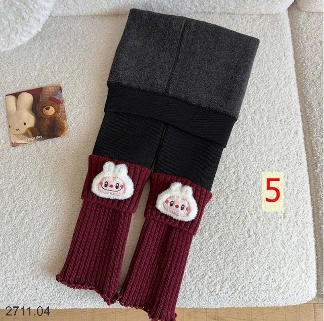 25HA2711.04 - QUẦN LEGGING LÓT LÔNG DÁNG TẤT HOẠT HÌNH