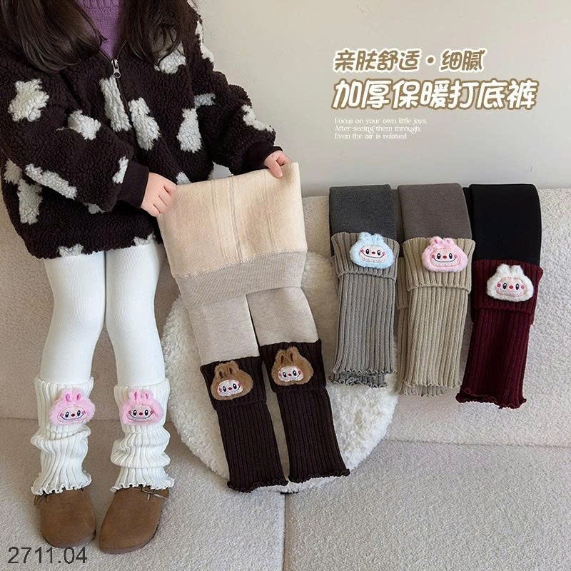 25HA2711.04 - QUẦN LEGGING LÓT LÔNG DÁNG TẤT HOẠT HÌNH