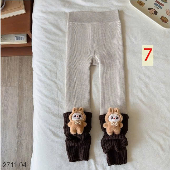 25HA2711.04 - QUẦN LEGGING LÓT LÔNG DÁNG TẤT HOẠT HÌNH