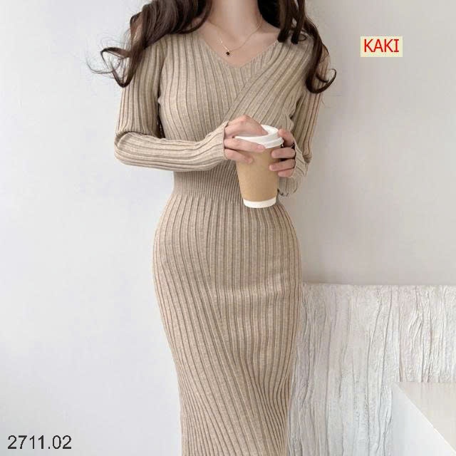 25HA2711.02 - VÁY BODY LEN NỮ SIẾT EO