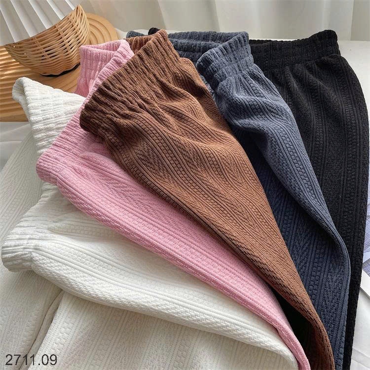 25HA2711.09 - QUẦN NHUNG ỐNG RỘNG VIỀN LÚA MẠCH