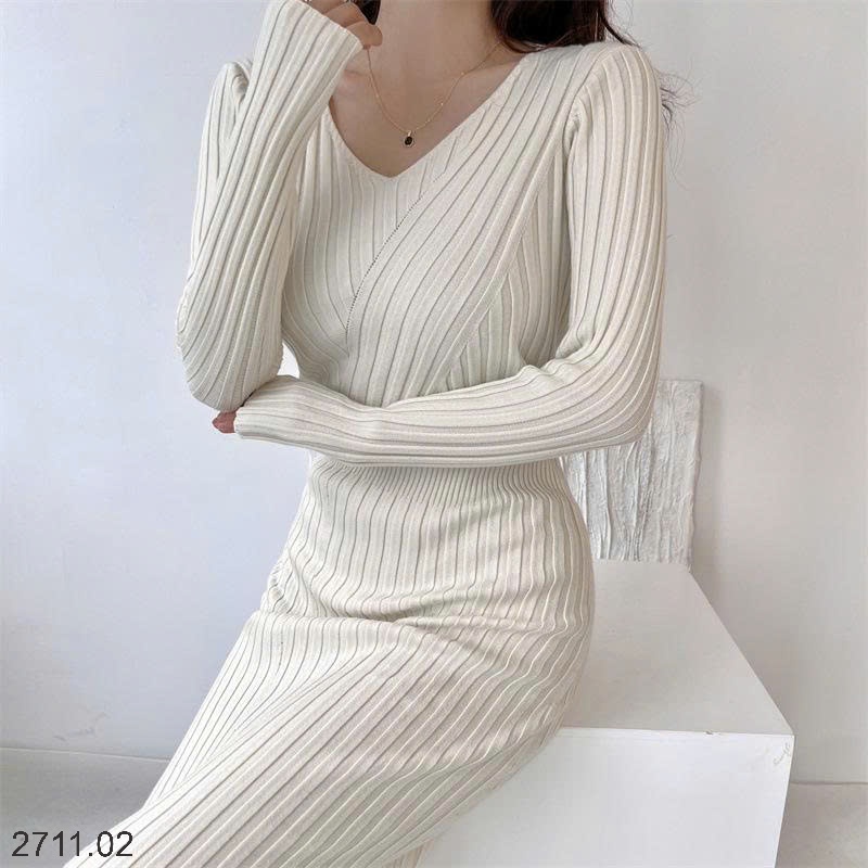 25HA2711.02 - VÁY BODY LEN NỮ SIẾT EO