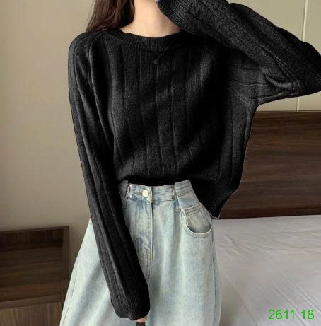 25HA2611.18 - ÁO LEN CỔ TRÒN CHO NỮ