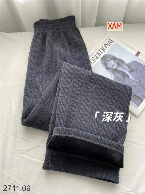 25HA2711.09 - QUẦN NHUNG ỐNG RỘNG VIỀN LÚA MẠCH