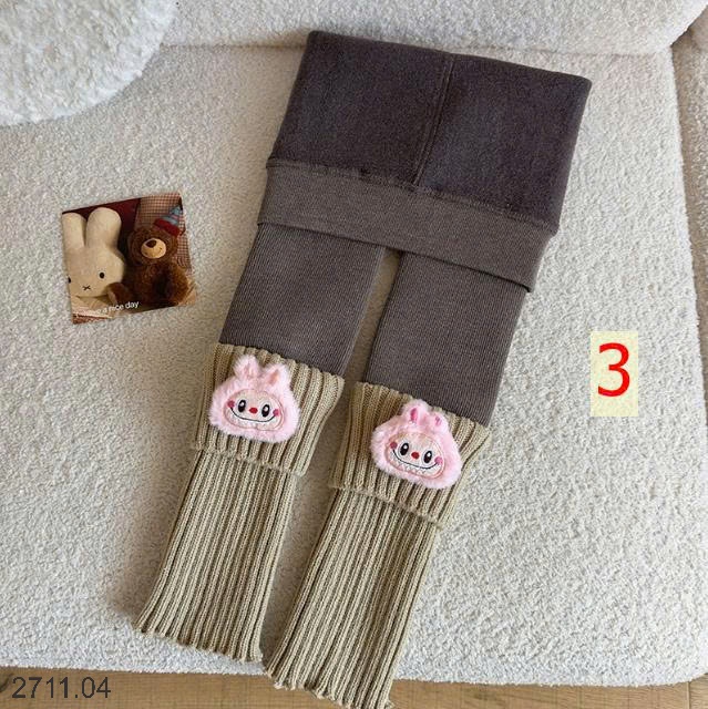 25HA2711.04 - QUẦN LEGGING LÓT LÔNG DÁNG TẤT HOẠT HÌNH