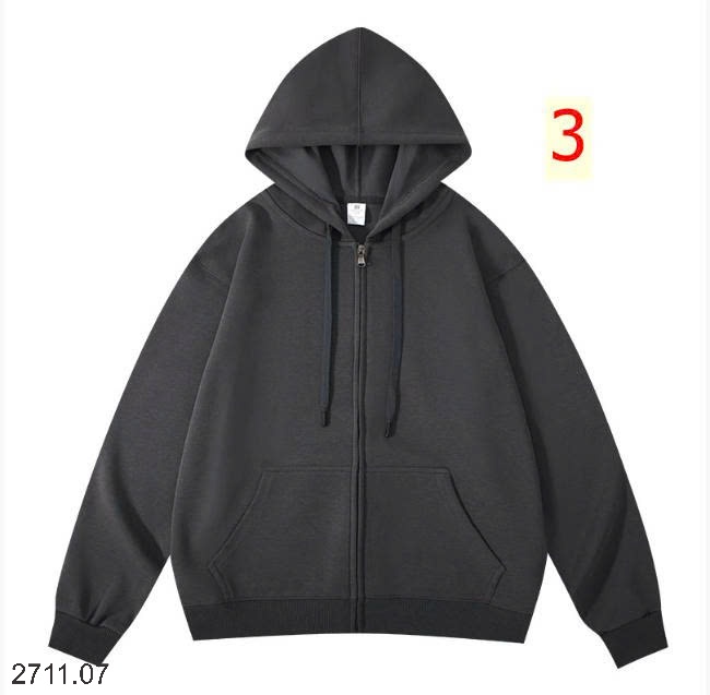 25HA2711.07 - ÁO KHOÁC NỈ HOODIE KÉO KHÓA NAM NỮ